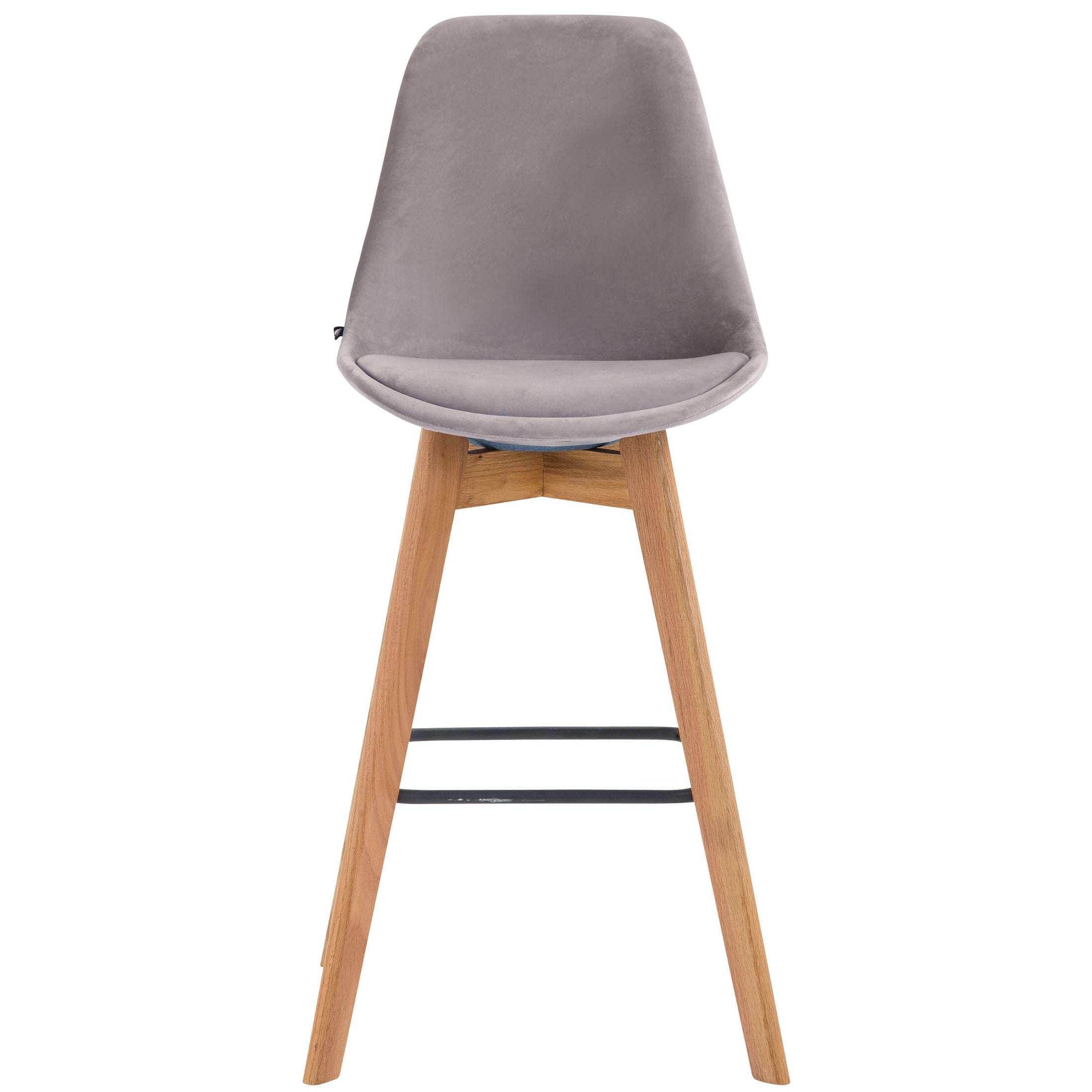 Barhocker Metz Samt natura - grau - InfinityMarket