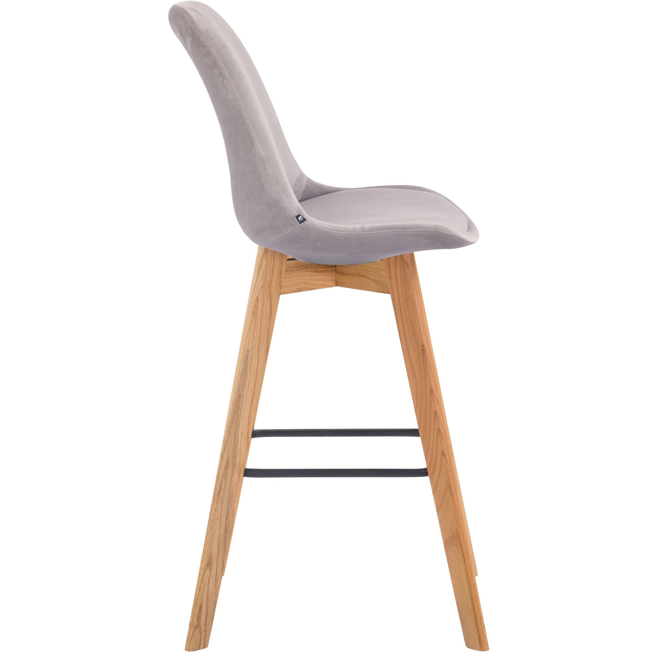 Barhocker Metz Samt natura - grau - InfinityMarket