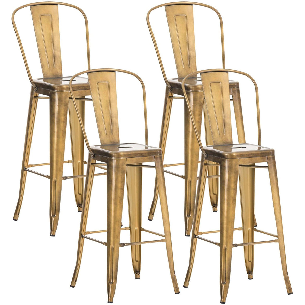 4er Set Barhocker Aiden - gold by Dropshipping-Europe – Barhocker