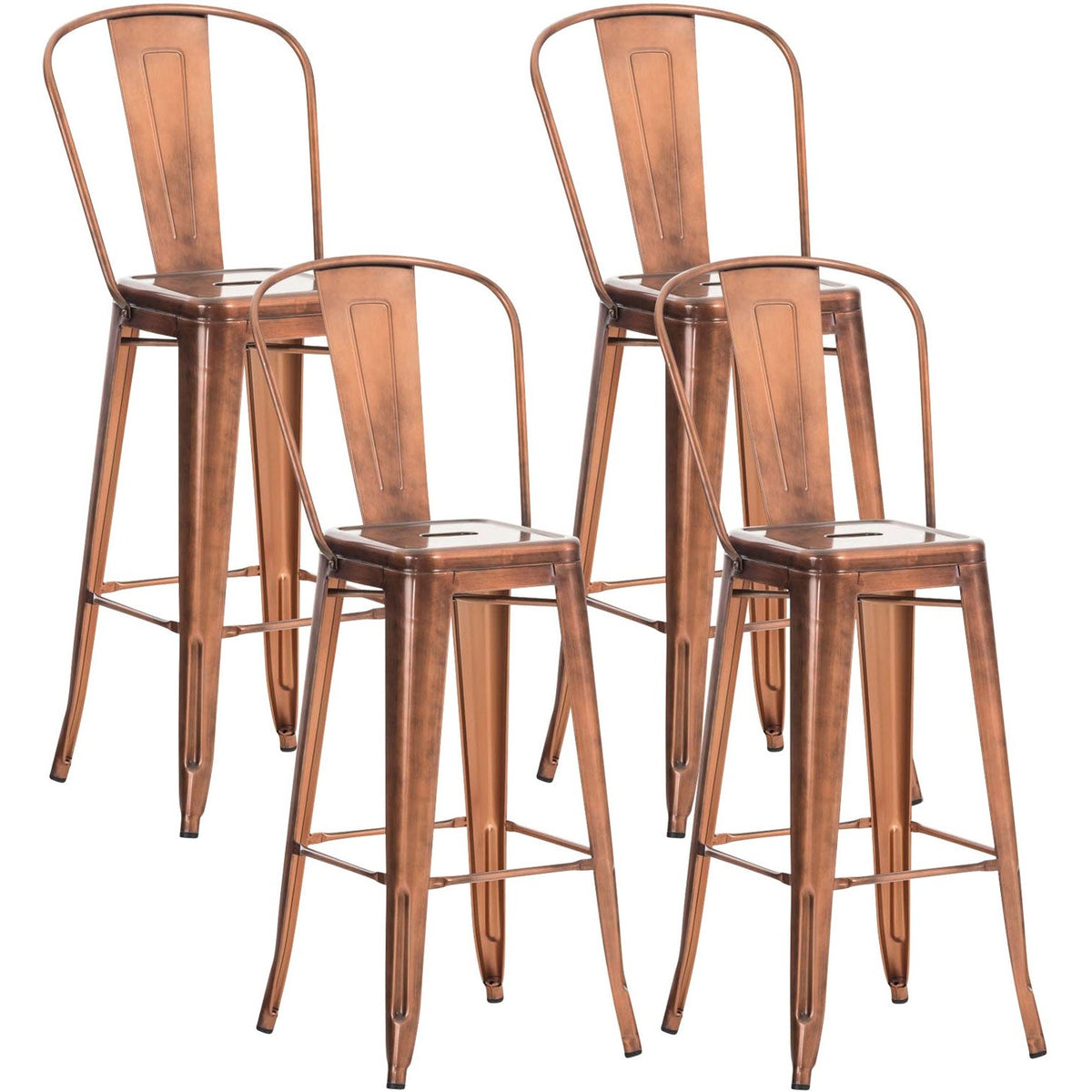 4er Set Barhocker Aiden - kupfer by Dropshipping-Europe – Barhocker