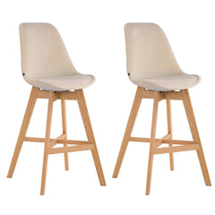 2er Set Barhocker Cannes Samt natura - creme