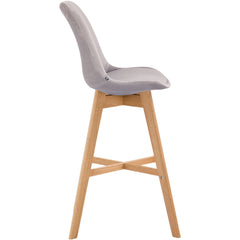 2er Set Barhocker Cannes Samt natura - grau