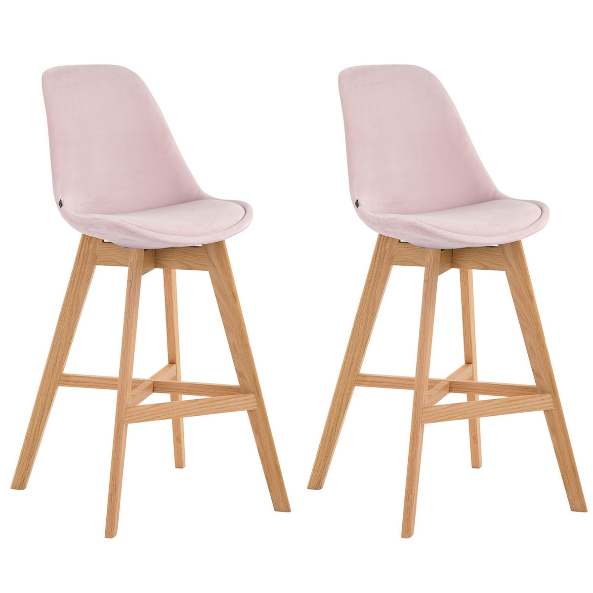 2er Set Barhocker Cannes Samt natura - pink