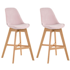 2er Set Barhocker Cannes Samt natura - pink