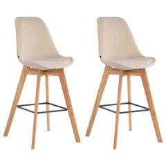 2er Set Barhocker Metz Samt natura - creme