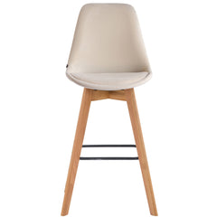 2er Set Barhocker Metz Samt natura - creme