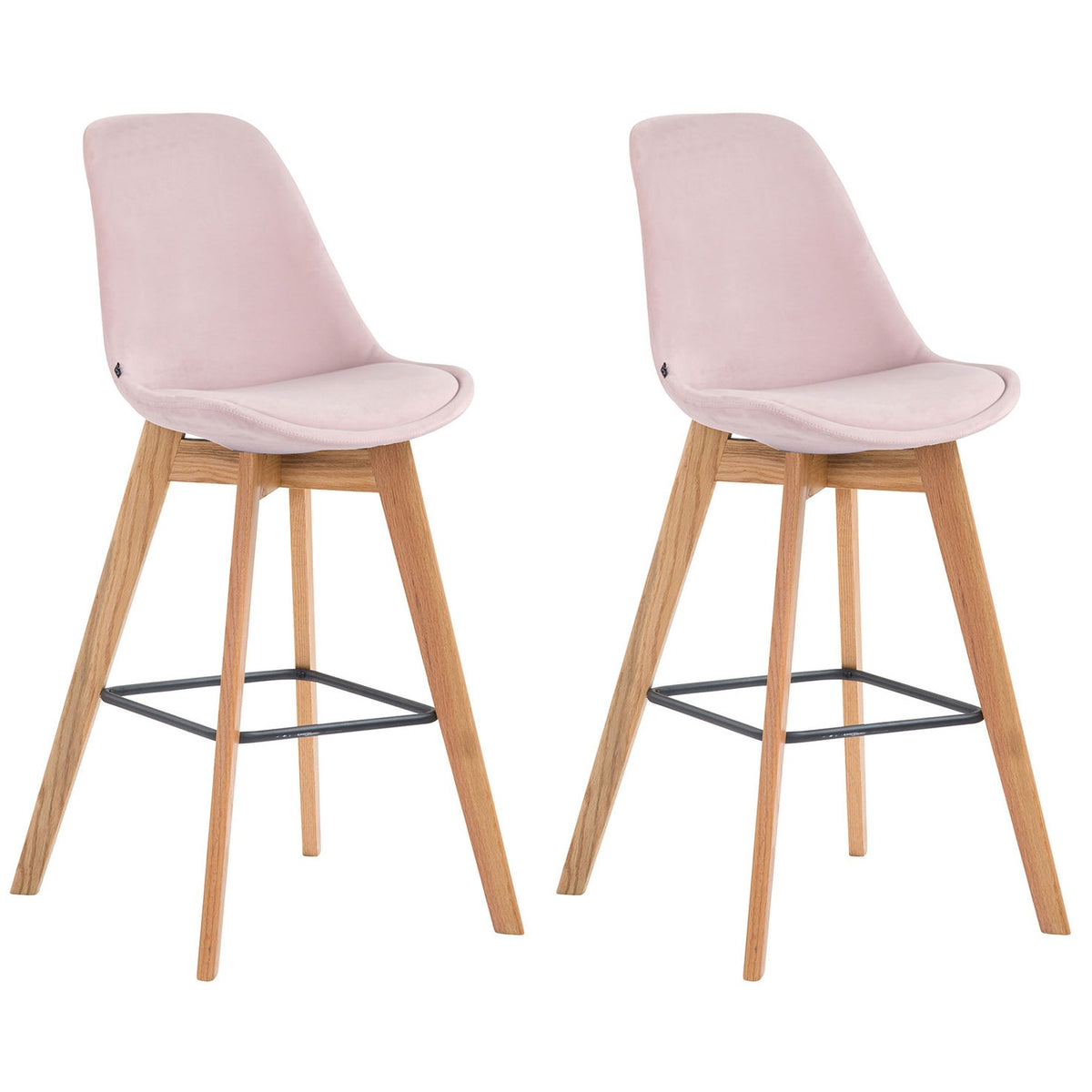 2er Set Barhocker Metz Samt natura - pink
