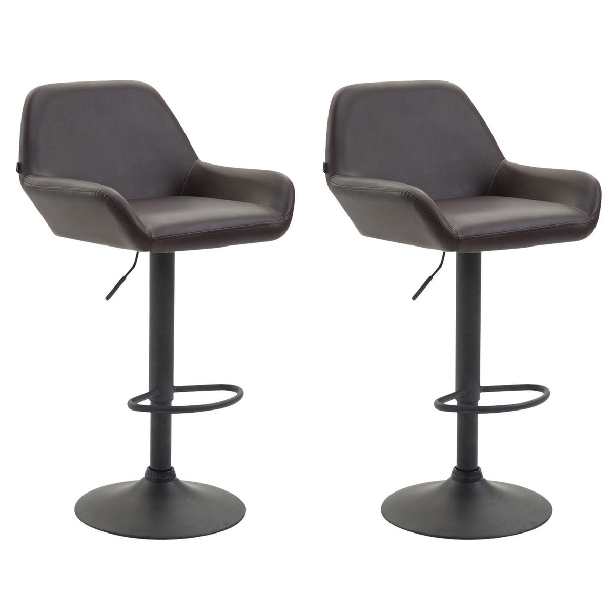 2er Set Barhocker Braga Kunstleder schwarz - braun