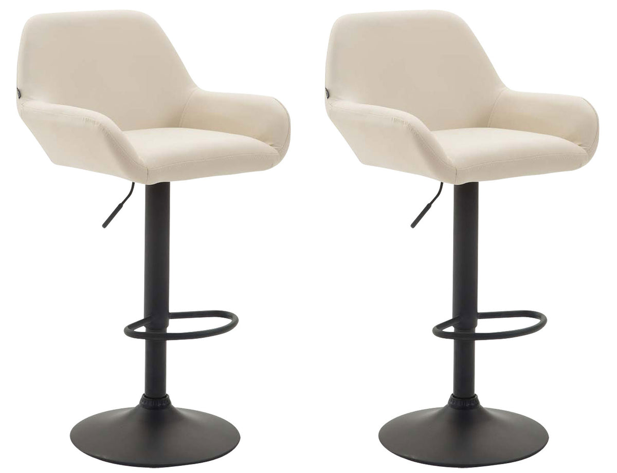 2er Set Barhocker Braga Kunstleder schwarz - creme