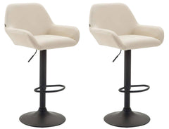 2er Set Barhocker Braga Kunstleder schwarz - creme