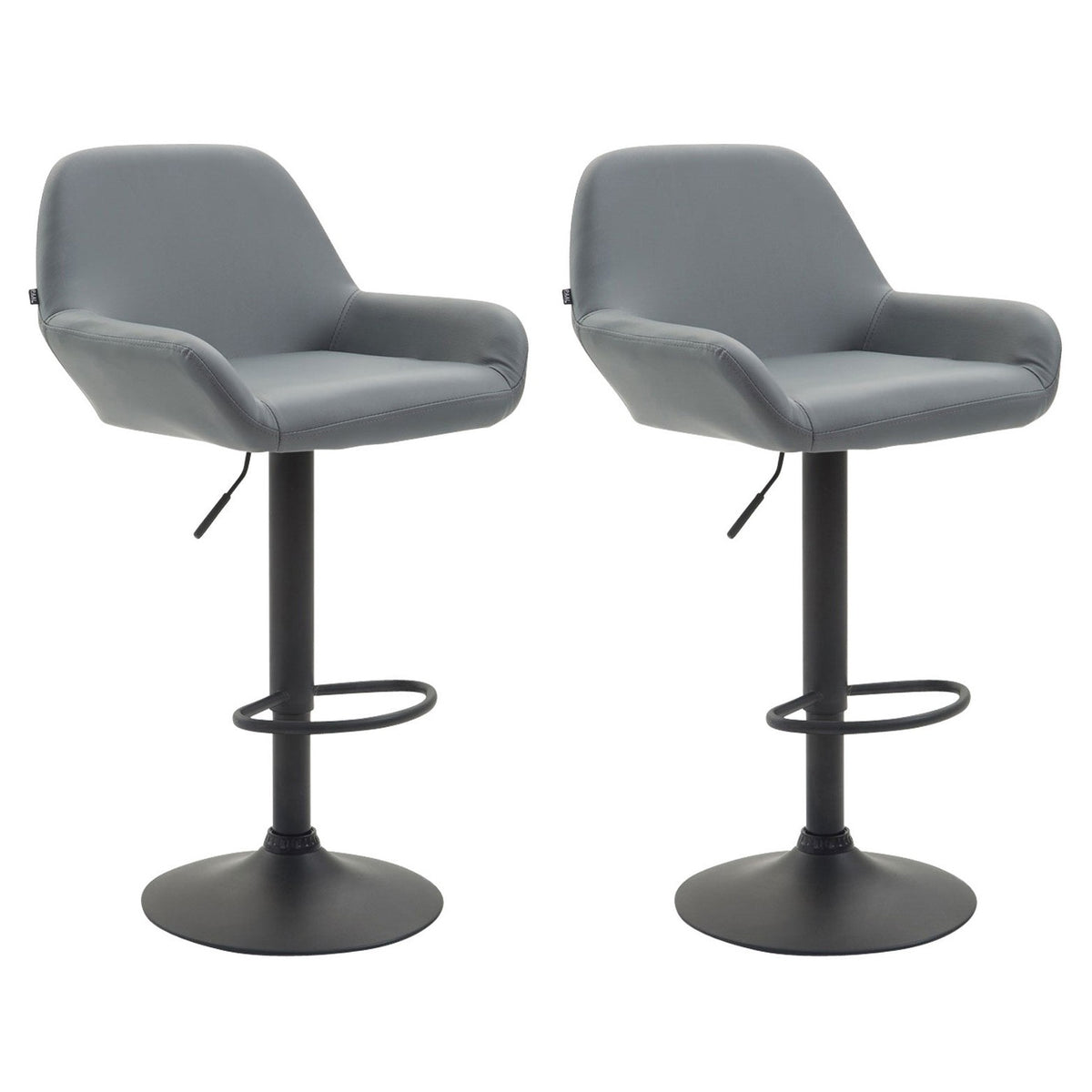 2er Set Barhocker Braga Kunstleder schwarz - grau