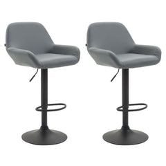 2er Set Barhocker Braga Kunstleder schwarz - grau