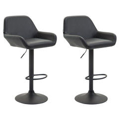 2er Set Barhocker Braga Kunstleder schwarz - schwarz
