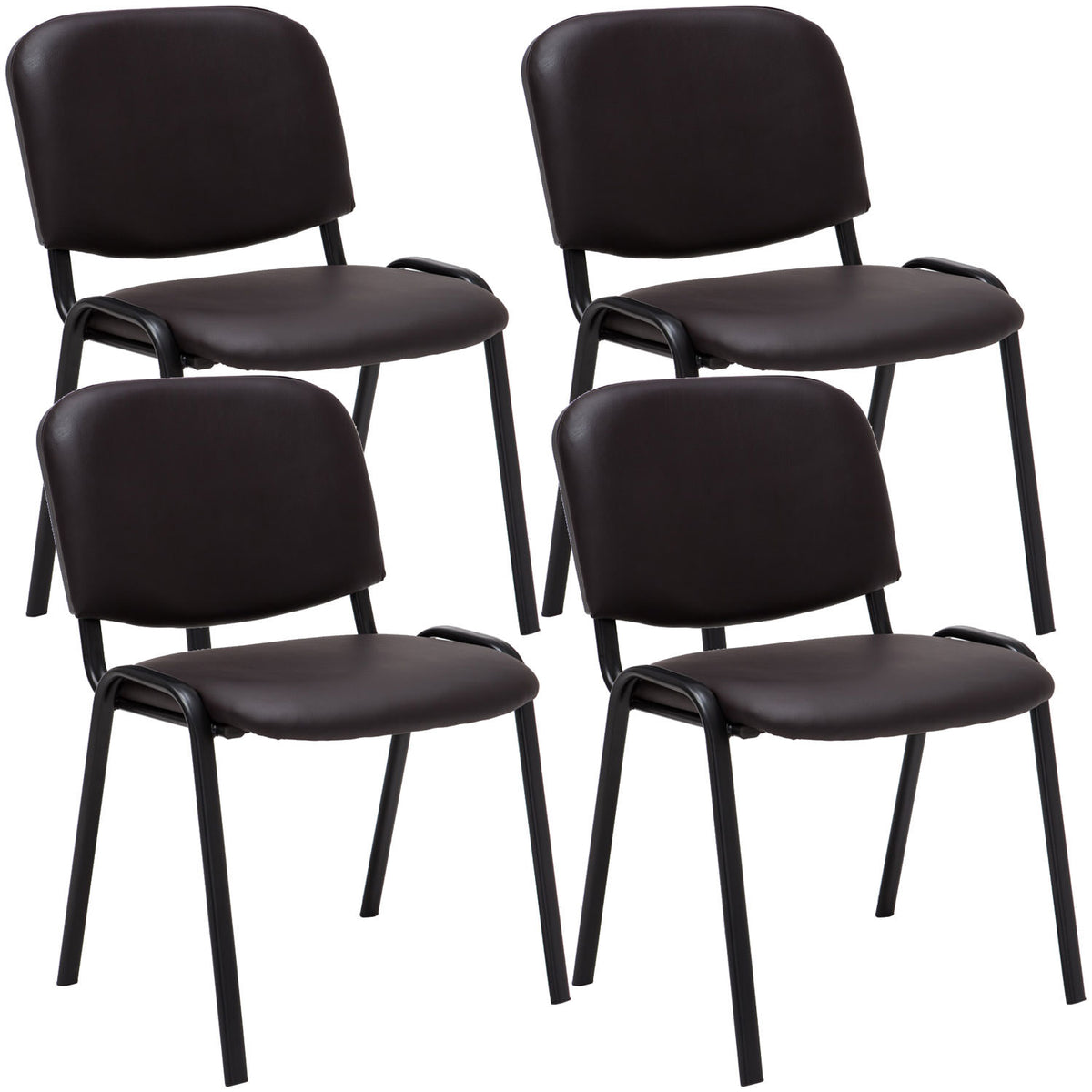 4er Set Besucherstuhl Ken Kunstleder - braun