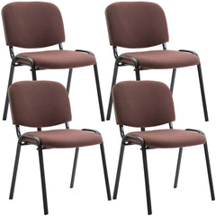 4er Set Besucherstuhl Ken Stoff - braun