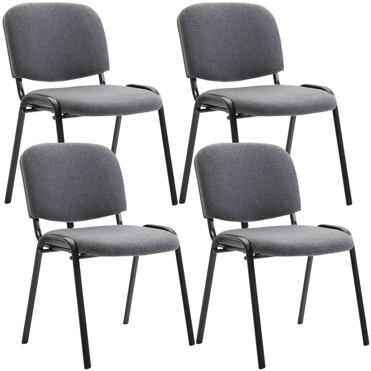 4er Set Besucherstuhl Ken Stoff - grau