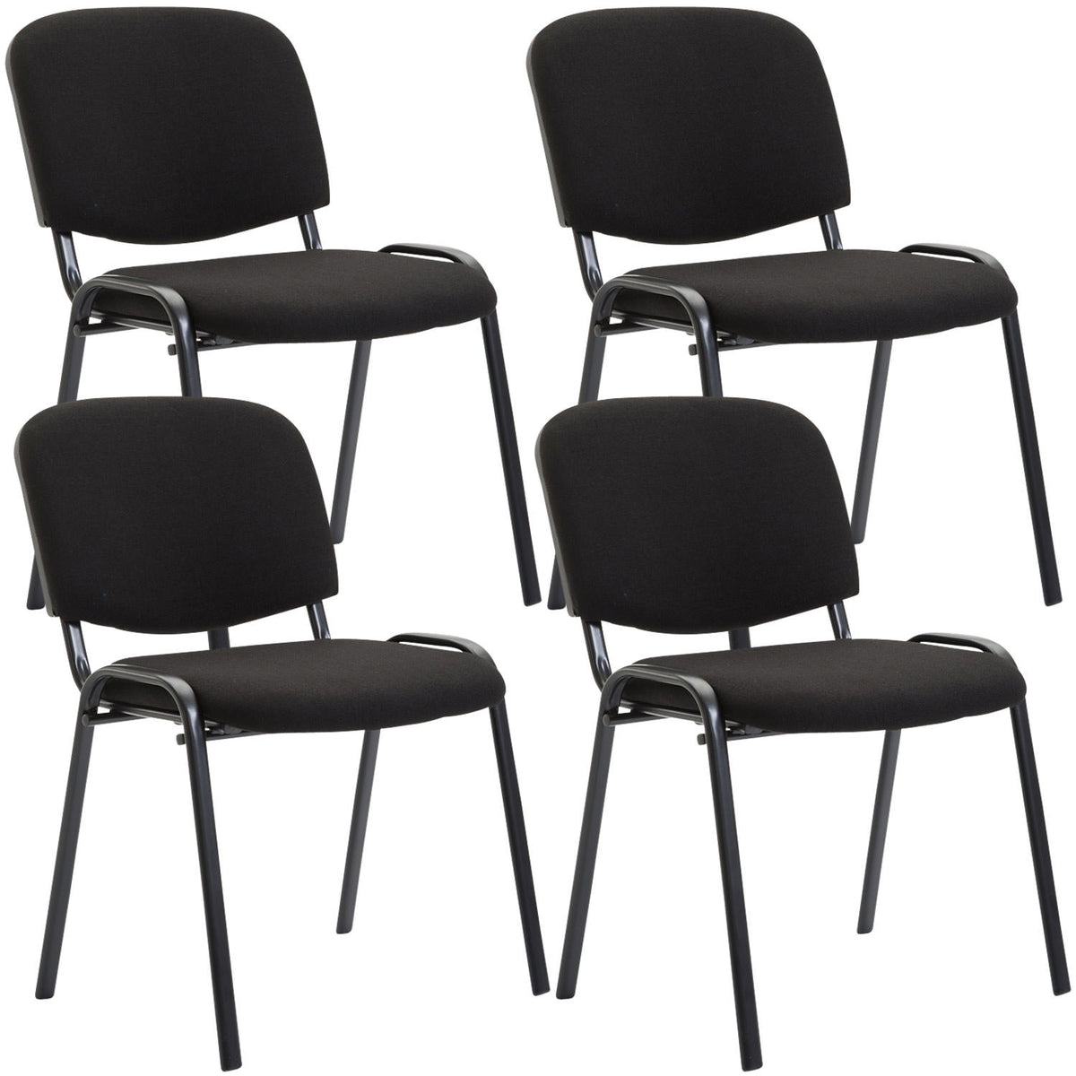 4er Set Besucherstuhl Ken Stoff - schwarz