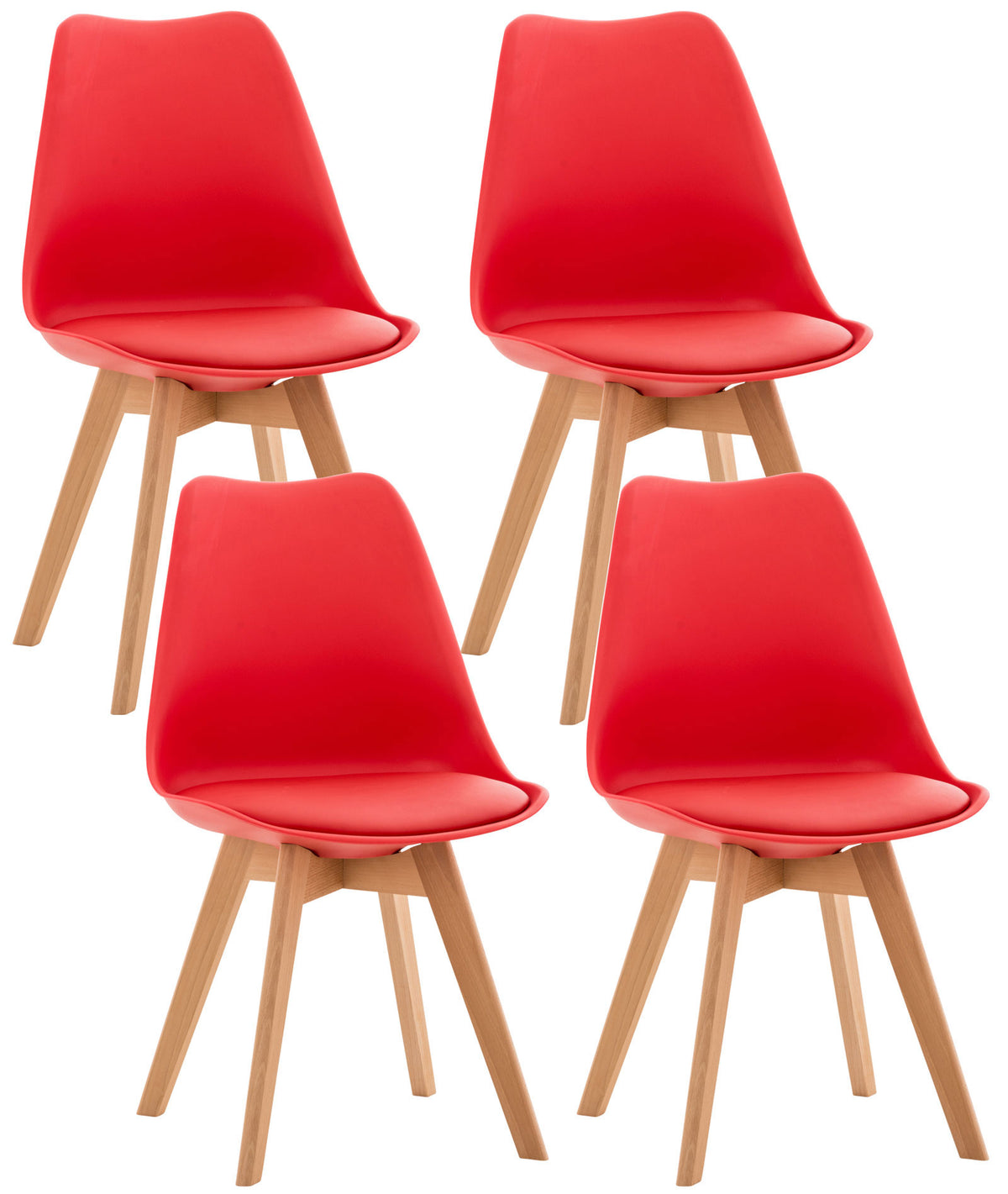 4er Set Stuhl Linares - rot