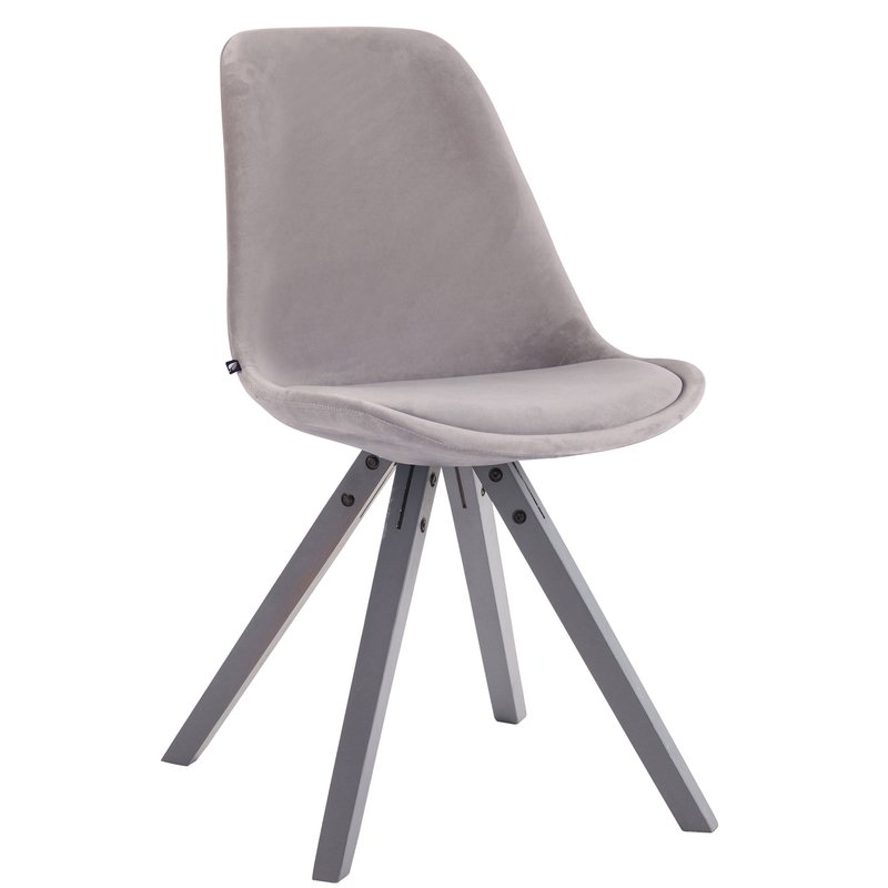 Besucherstuhl Toulouse Samt Square grau - grau