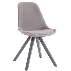Besucherstuhl Toulouse Samt Square grau - grau