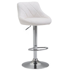 Barhocker Lazio Kunstleder chrom - weiß - InfinityMarket