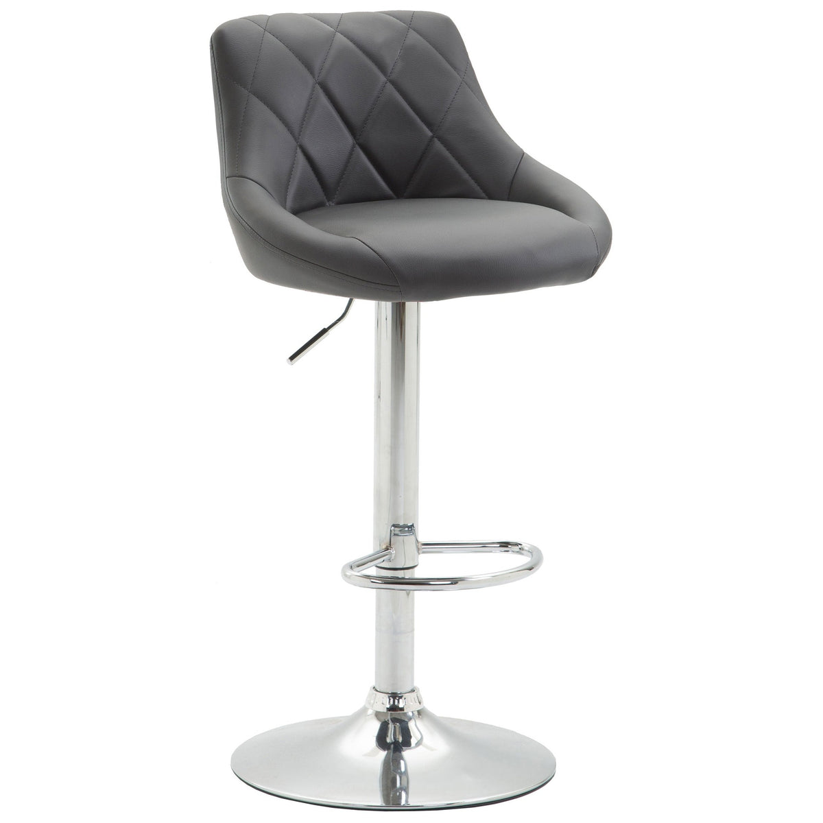 Barhocker Lazio Kunstleder chrom - grau - InfinityMarket