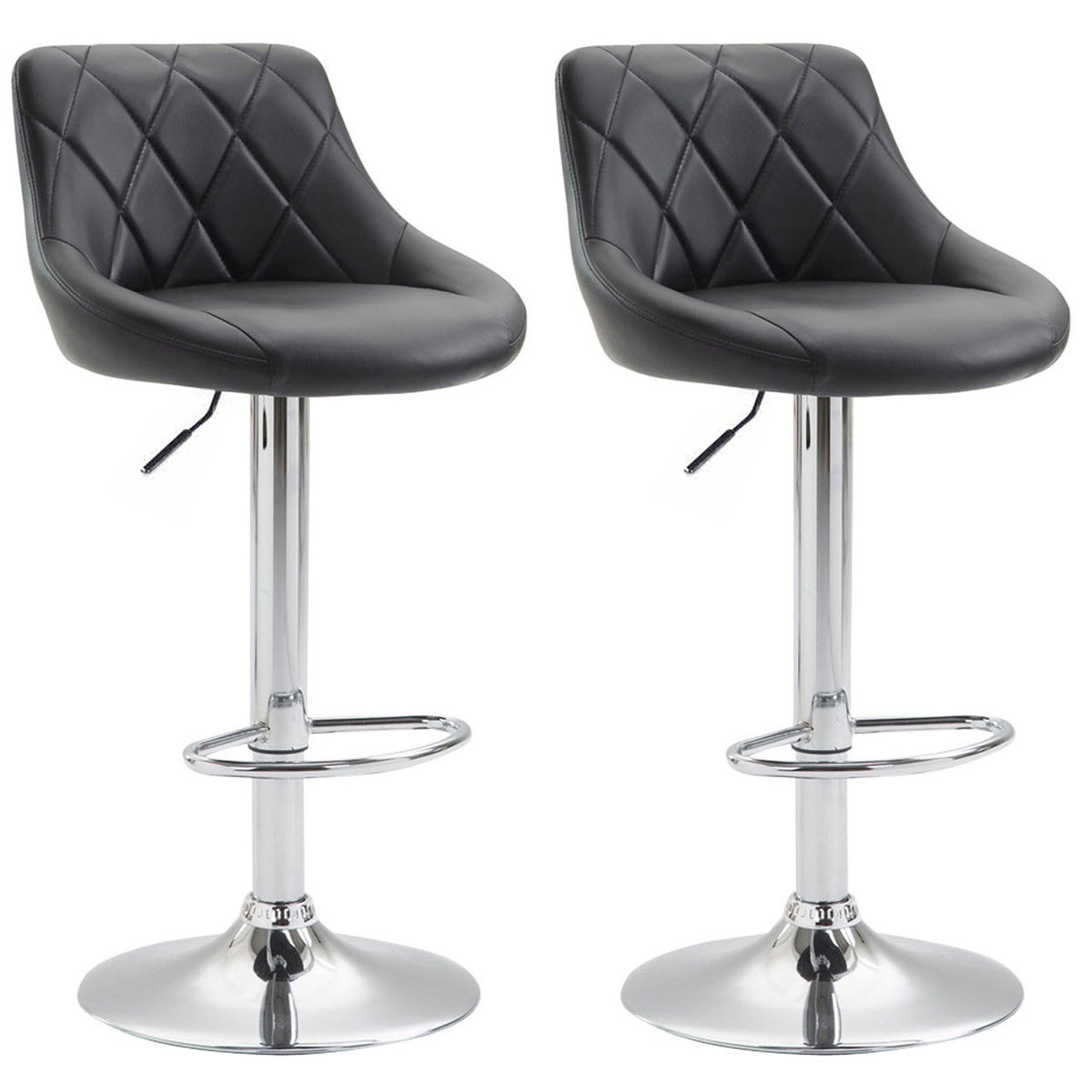2er Set Barhocker Lazio Kunstleder C - schwarz