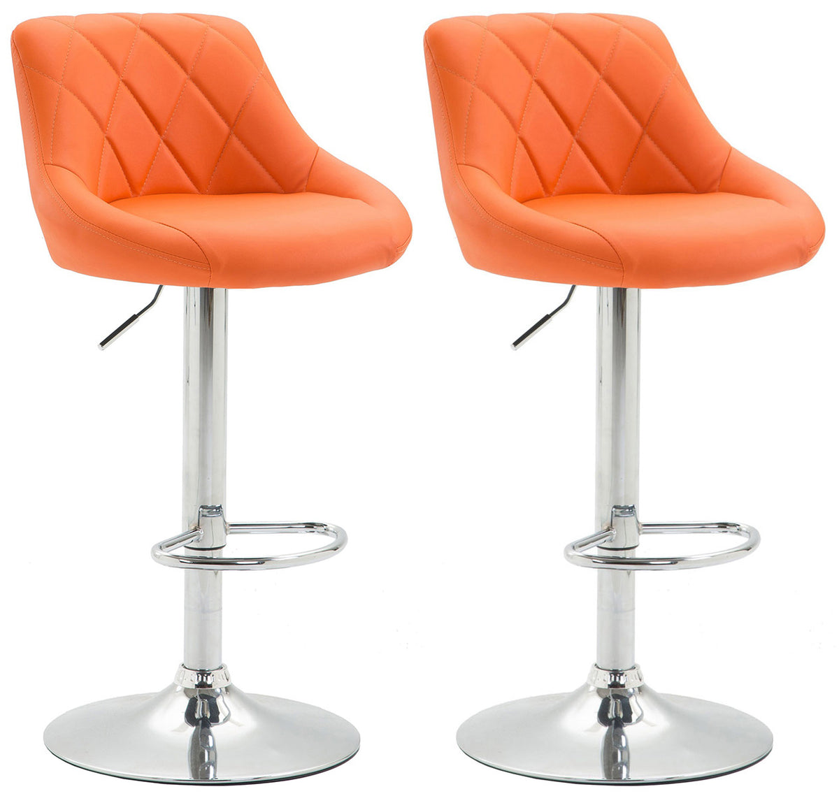 2er Set Barhocker Lazio Kunstleder C - orange