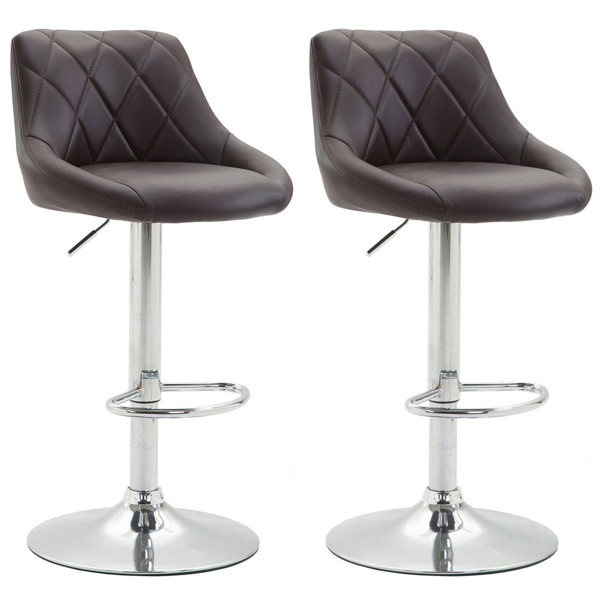 2er Set Barhocker Lazio Kunstleder C - braun