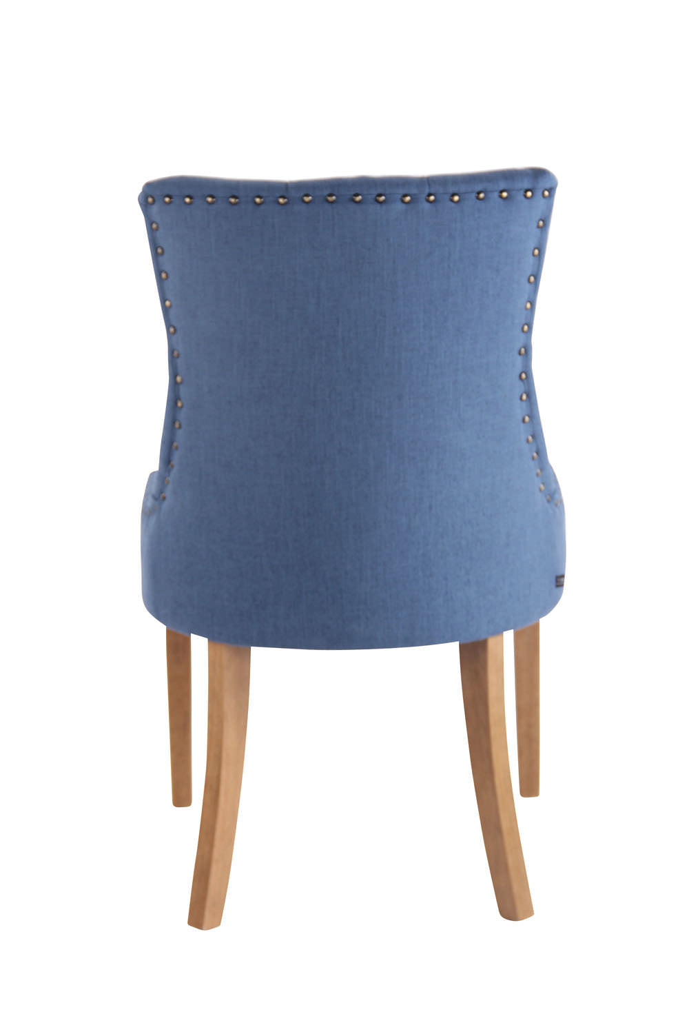 Set di 2 sedie da pranzo Aberdeen in tessuto blu con design Chesterfield e imbottitura trapuntata.