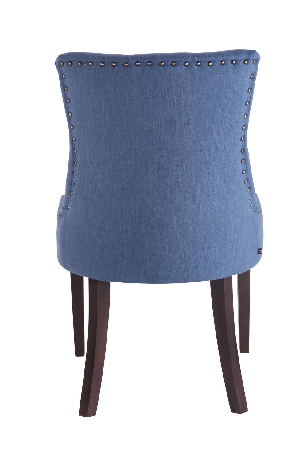 Set di 2 sedie da pranzo Aberdeen in stoffa antica blu, stile Chesterfield con seduta imbottita e bottoni eleganti.