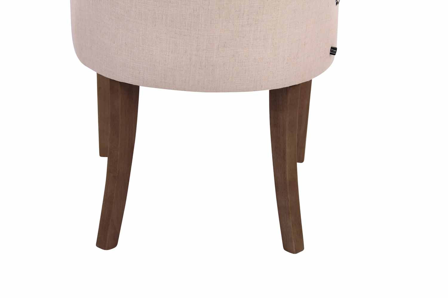 Set di 2 sedie da pranzo Aberdeen in tessuto anticato crema, stile Chesterfield con seduta imbottita e bottoni eleganti.
