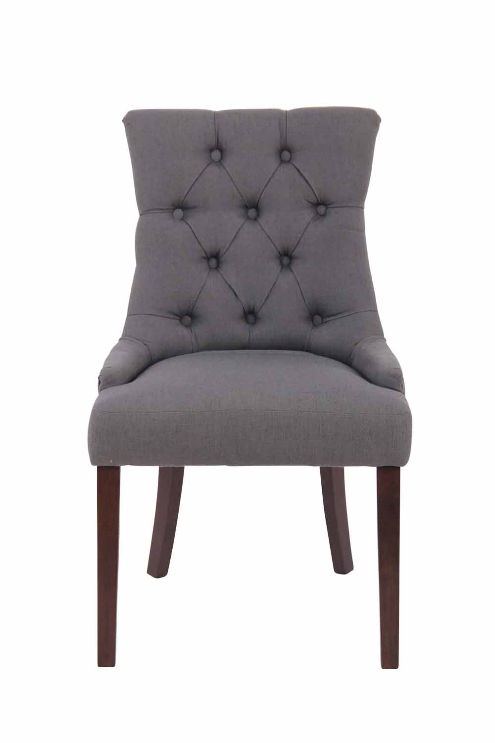 Set di 2 sedie da pranzo Aberdeen in stile Chesterfield, imbottite e trapuntate, colore grigio scuro.