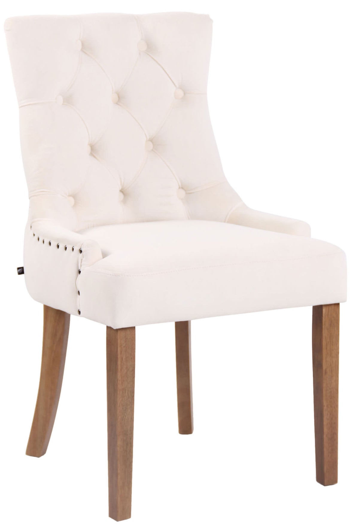 Esszimmerstuhl Aberdeen Samt antik-hell - creme