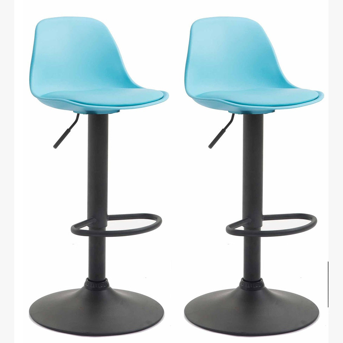 2er Set Barhocker Kiel Kunststoff schwarz - blau