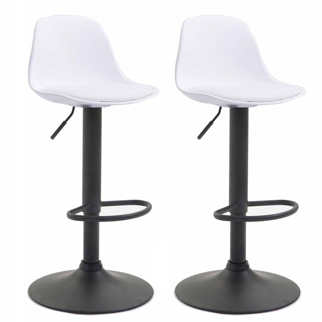2er Set Barhocker Kiel Kunststoff schwarz - weiß