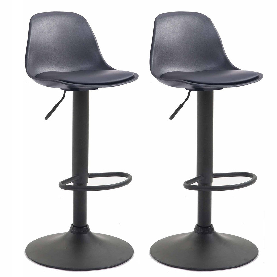 2er Set Barhocker Kiel Kunststoff schwarz - schwarz