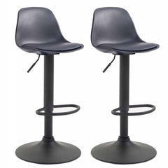 2er Set Barhocker Kiel Kunststoff schwarz - schwarz