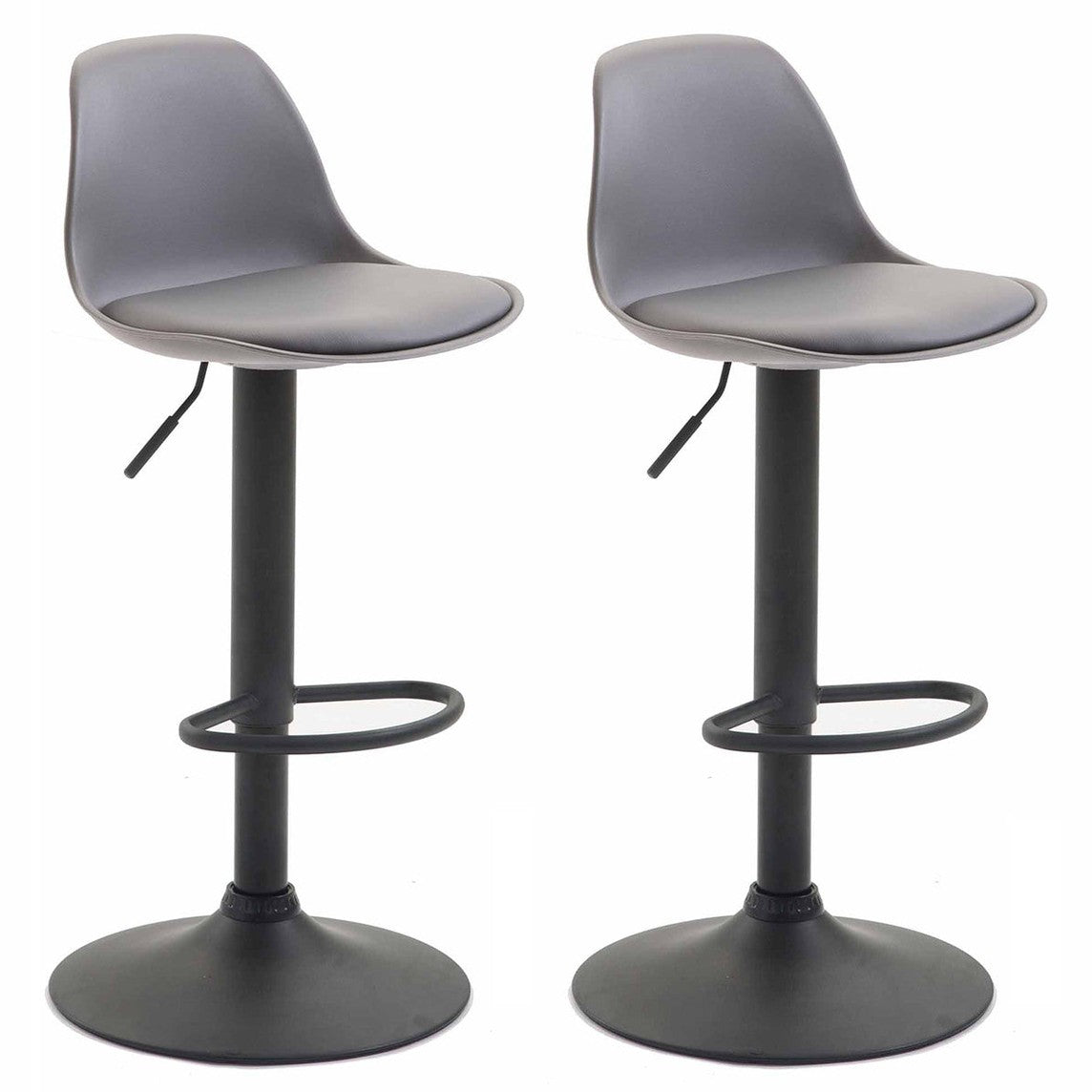 2er Set Barhocker Kiel Kunststoff schwarz - grau