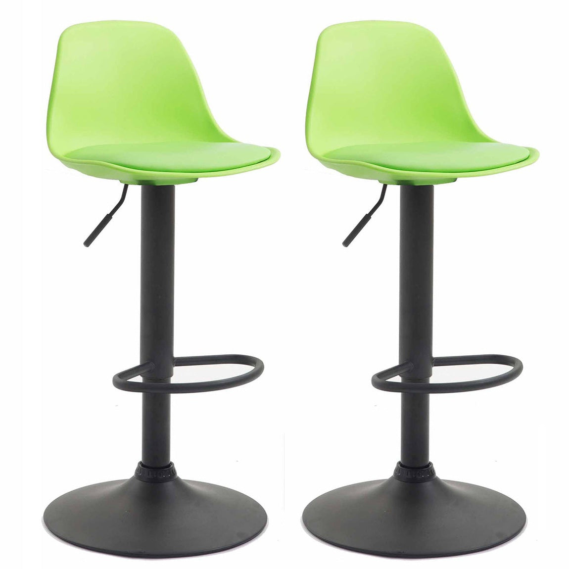 2er Set Barhocker Kiel Kunststoff schwarz - grün