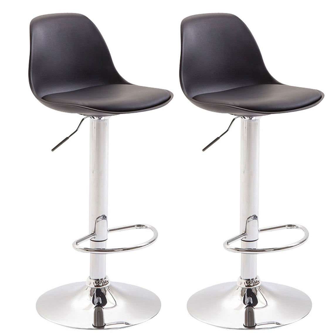2er Set Barhocker Kiel Kunststoff chrom - schwarz