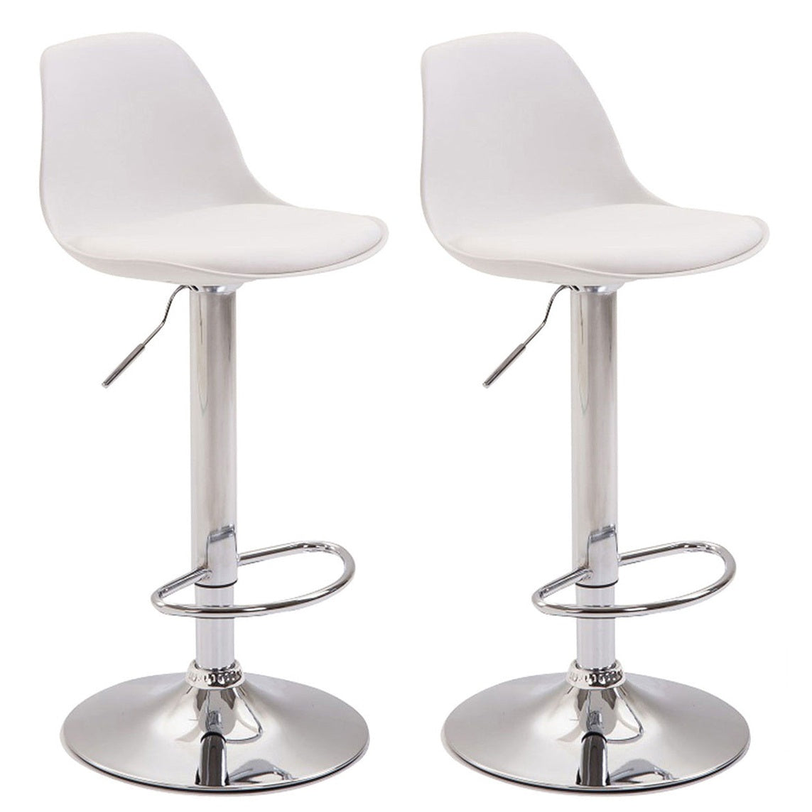 2er Set Barhocker Kiel Kunststoff chrom - weiß