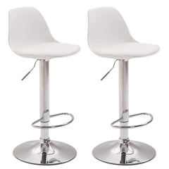 2er Set Barhocker Kiel Kunststoff chrom - weiß