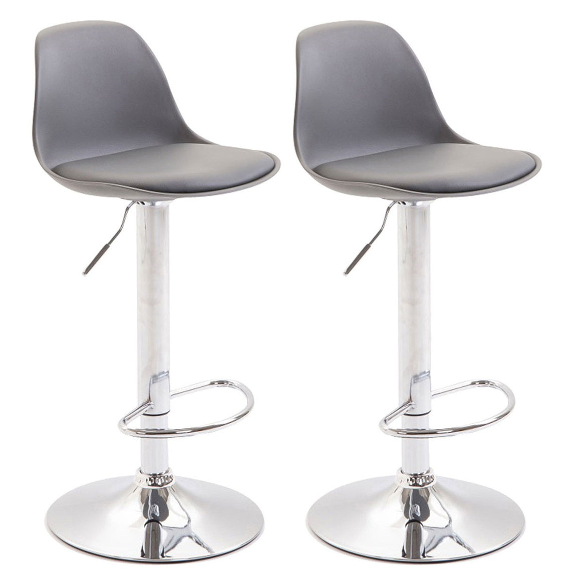 2er Set Barhocker Kiel Kunststoff chrom - grau