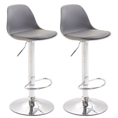 2er Set Barhocker Kiel Kunststoff chrom - grau