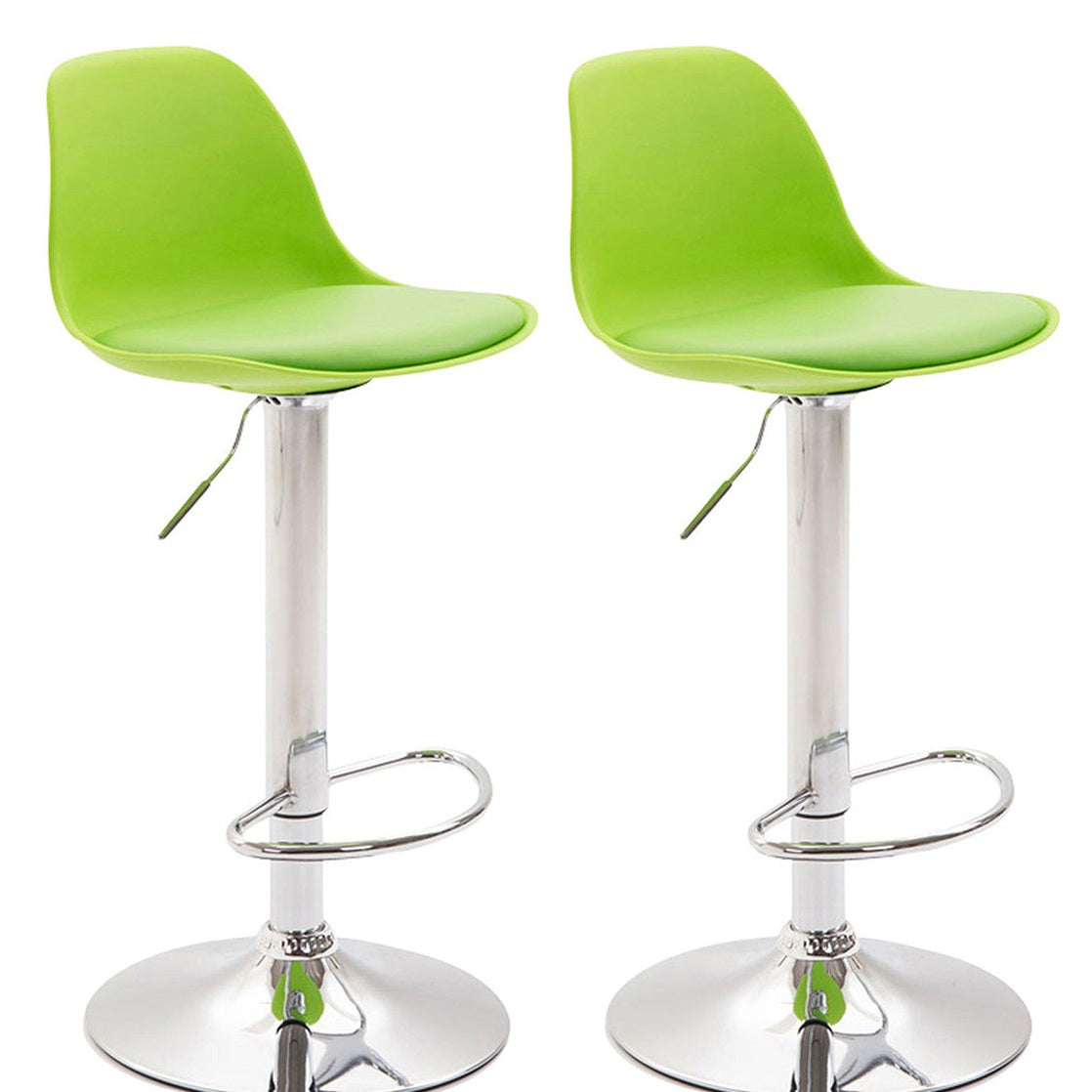 2er Set Barhocker Kiel Kunststoff chrom - grün