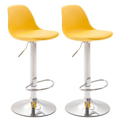 2er Set Barhocker Kiel Kunststoff chrom - gelb
