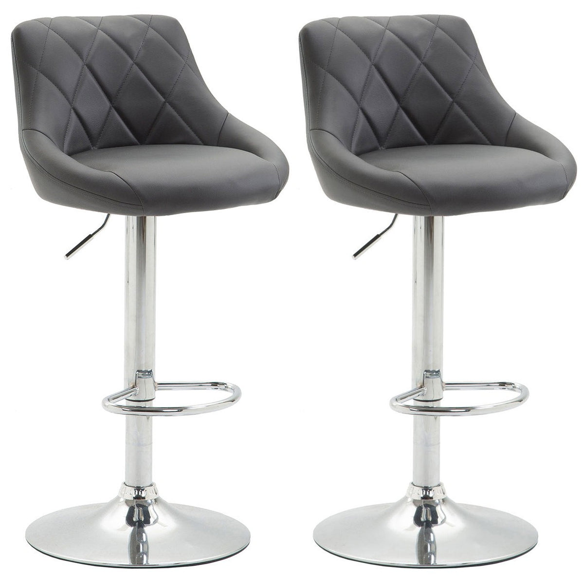 2er Set Barhocker Lazio Kunstleder C - grau