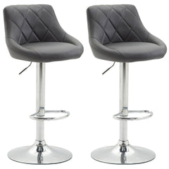2er Set Barhocker Lazio Kunstleder C - grau