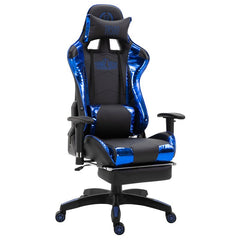 Racing Bürostuhl Turbo mit Fußablage glanz - schwarz/blau